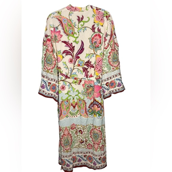 ZARA PRINTED KIMONO WITH BELT SIZE S LONG SLEEVES - Picture 7 of 9